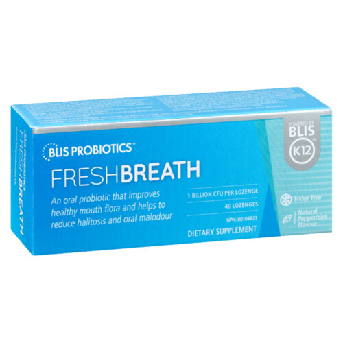 BLIS Probiotics Dietary Supplement Fresh Breath Lozenges 40 Count Voilà Online Groceries & Offers