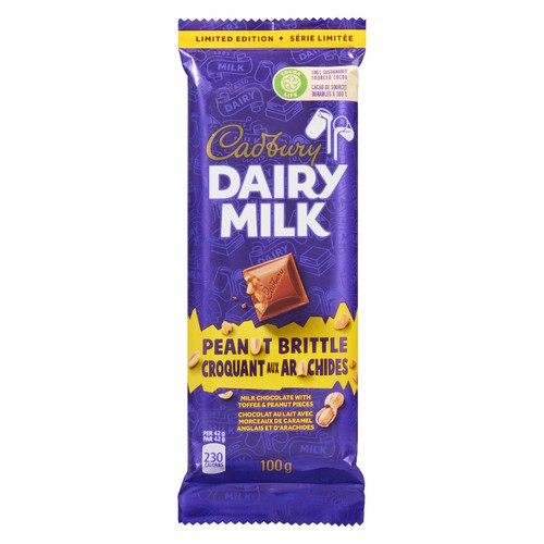 Dairy Milk Chocolate Bar Peanut Brittle 100 g