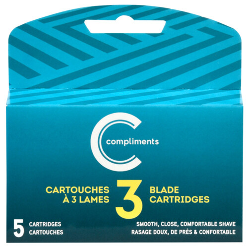 Compliments Men's Cartridges Triple Blade 5 Pack