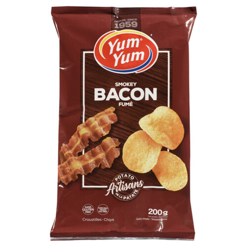 Yum Yum Potato Chips Smokey Bacon 200 g