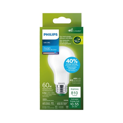 Philips Light Bulbs 60w Ue LED Daylight 1 Count