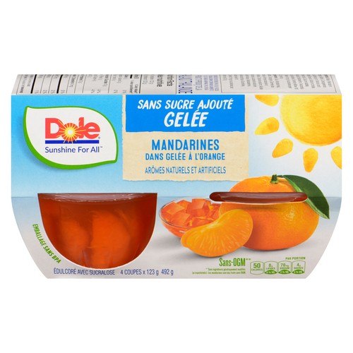 Dole No Sugar Added Mandarins In Orange Gel 4 x 123 g