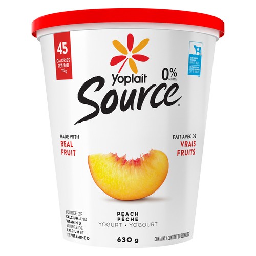 Yoplait Source No Added Sugar 0% Yogurt Peach 630 g