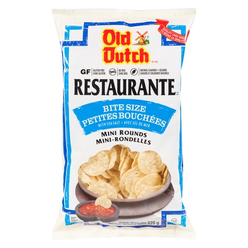 Old Dutch Gluten-Free Restaurante Tortilla Chips Bite Size Mini Rounds 320 g
