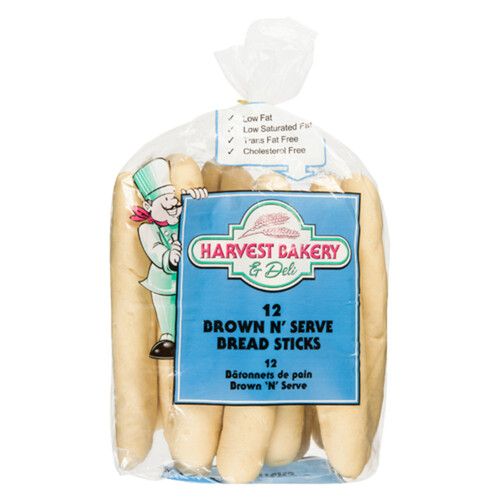 Harvest Bakery Bread Sticks Low Fat Brown N Serve 12 Pack