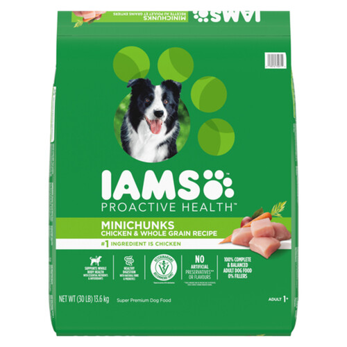 Iams Proactive Health Adult Dry Dog Food Minichunks Chicken & Whole Grains 13.6 kg