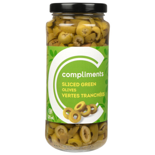 Compliments Sliced Olives Green 375 ml