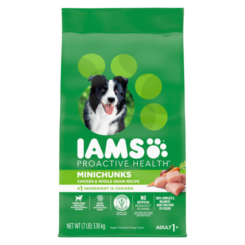 Iams Proactive Health Adult Dry Dog Food Minichunks Chicken & Whole Grains 3.18 kg