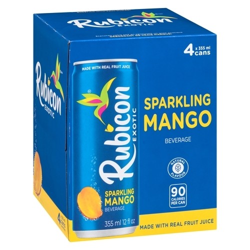 Rubicon Exotic Sparkling Beverage Mango 4 x 355 ml (cans)
