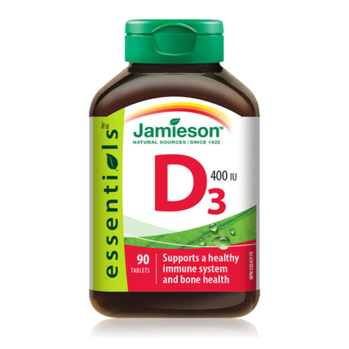 Jamieson Vitamin D3 400 IU Tablets 90 Count