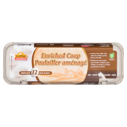 Gold Egg White Eggs Enriched Coop Large 12 Count