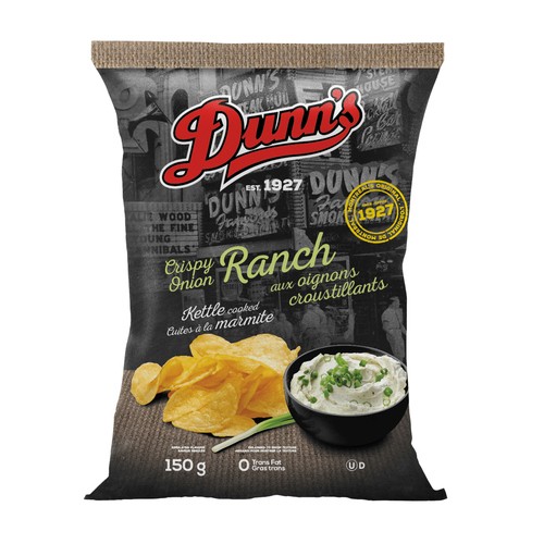 Dunn's Famous Potato Chips Kettle Crispy Onion Ranch 150 g