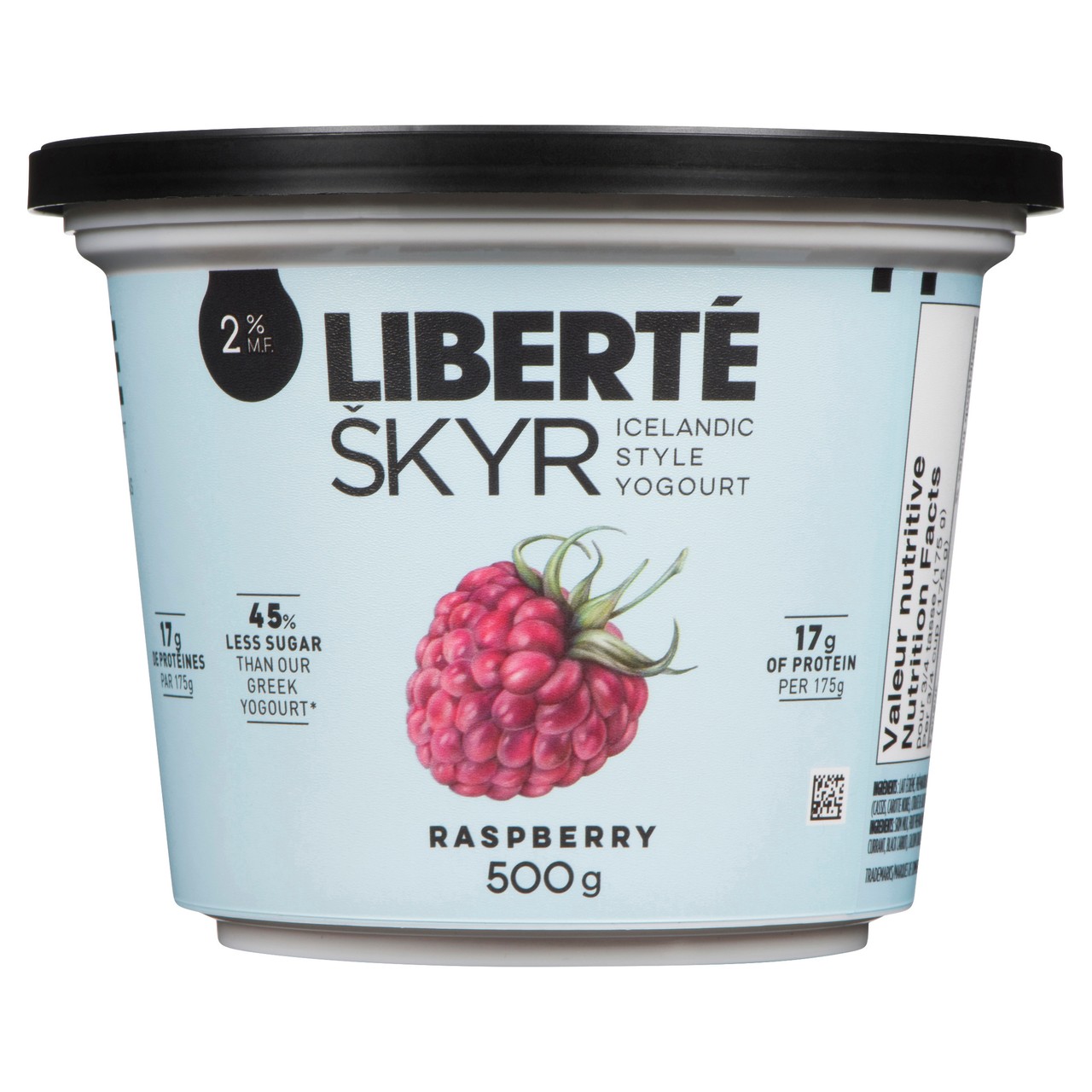 Liberté Skyr 2% Yogurt Raspberry 500 g - Voilà Online Groceries & Offers