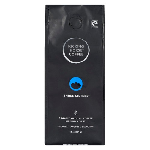 Kicking Horse Coffee Organic Ground Coffee Three Sisters Medium Roast 284 g