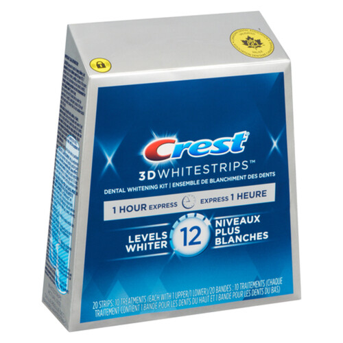 Crest 3D Teeth Whitening Strips 1 Hour Express 10 EA