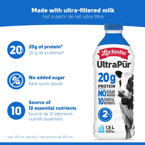Lactantia UltraPur 2% Milk Ultra-Filtered 20 g Protein 1.5 L