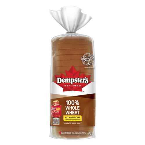 Dempster's Bread 100% Whole Wheat 675 g