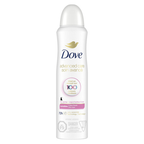 Dove Advanced Care Dry Spray Antiperspirant Clear Finish Scent For Women 107 g