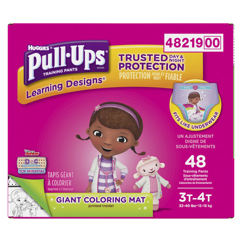 Huggies Pull-Ups Training Pants For Girls Learning Designs 3T-4T 48 Count