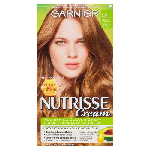 Garnier Nutrisse Cream Nourishing Colour Cream 6.34 Amber Light Honey Brown
