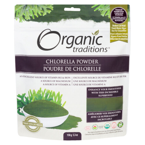 Organic Traditions Organic Chlorella Powder 150 g