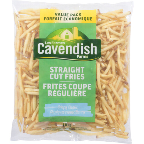Les fermes Cavendish Frites coupe régulière classiques croustillantes 1800 g (congelées)