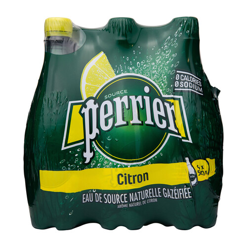 Perrier Sparkling Mineral Water Lemon 6 x 500 ml (bottles)