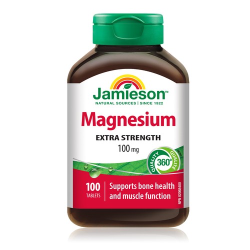 Jamieson Magnesium Supplement Tablets Extra Strength 100 Count