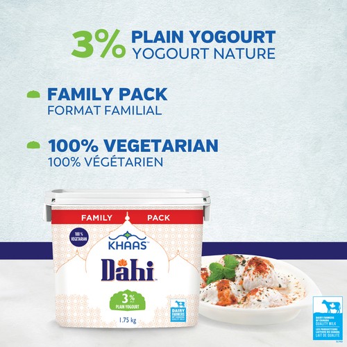 Khaas Dahi 3% Yogurt Plain Family Pack 1.75 kg