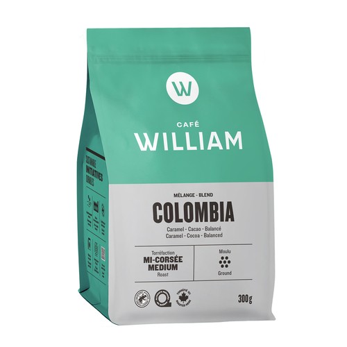William Spartivento Ground Coffee Colombian Fairtrade 300 g