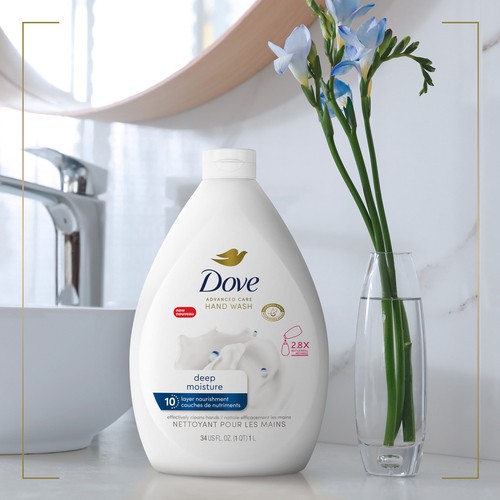 Dove Advanced Care Hand Wash Deep Moisture Bottle Refill For Soft Skin 1 L