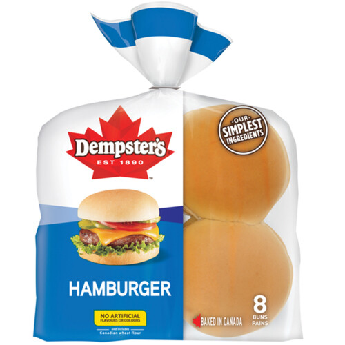Dempster's Hamburger Buns White 8 Pack 360 g