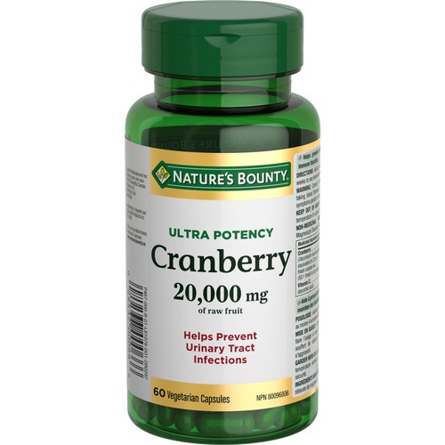 Nature's Bounty Cranberry Ultra Potency 20000 mg Capsules 60 Count