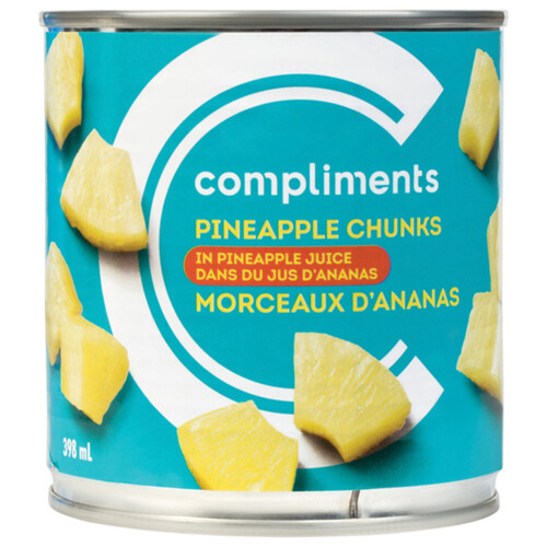 Compliments Canned Pineapple Chunks In Juice 398 ml