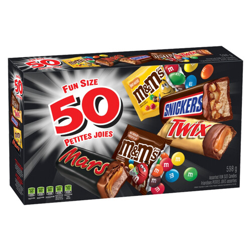 Assorted Chocolate Bars Fun Size Halloween Mixed 50 Count 598 g