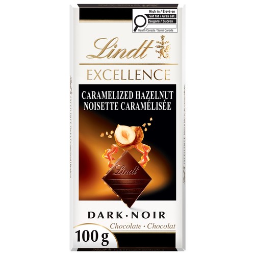 Lindt Excellence Dark Chocolate Bar Caramelized Hazelnut 100 g