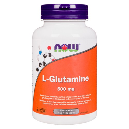 Now L-Glutamine 500 mg Capsules 120 Count