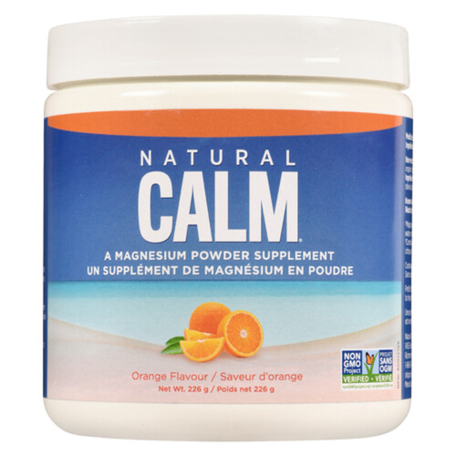 Natural Calm Supplement Magnesium Citrate Powder Orange 226 g