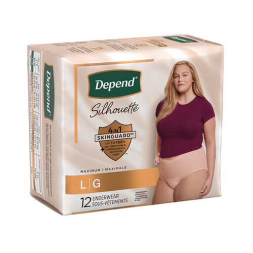 Depend Silhouette Female Incontinence Underwear Pink Large 12 Count