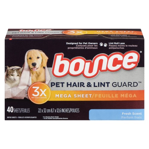 Bounce Pet Fabric Softener Sheets Fresh Scent 40 Sheets 