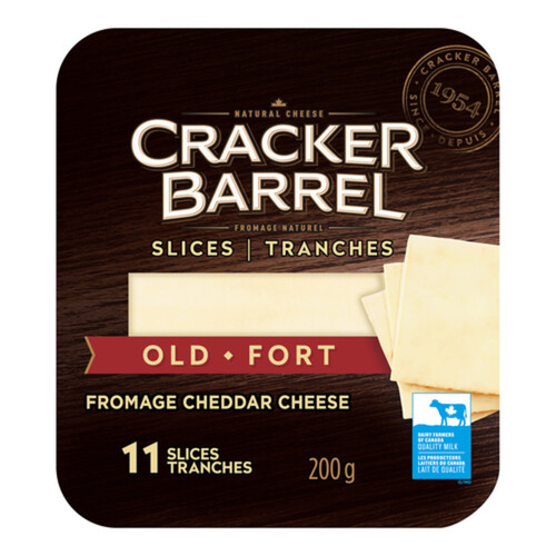 Cracker Barrel Sliced Cheese Cheddar Old White 11 Slices 200 g