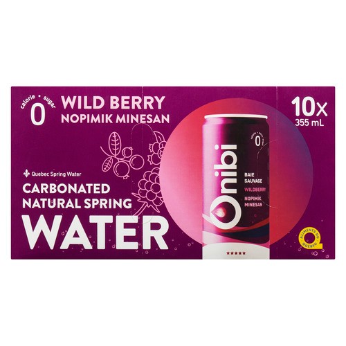 Onibi Carbonated Natural Spring Water Wild Berry 10 x 355 ml (cans)
