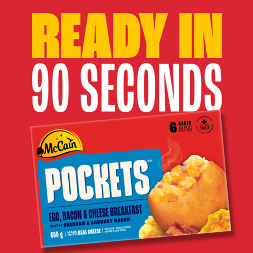 McCain Frozen Breakfast Pockets Egg Bacon And Cheese 6 x 100 g