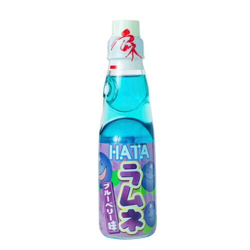 Hata Flavoured Ramune Soda Blueberry 200 ml (bottle)