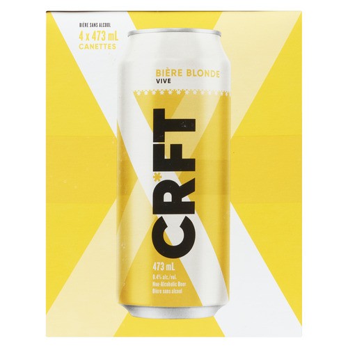 CRFT Crispy Blonde Ale Non Alcoholic Beer 4 x 473 ml (cans)