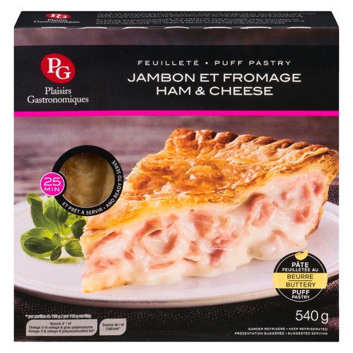 Plaisirs Gastronomiques Puff Pastry Ham And Cheese 540 g