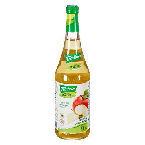 Tradition Organic Fruit Juice From Québec Sparkling Apple 750 ml (bottle)