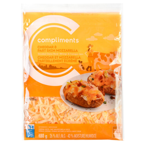 Compliments Shredded Cheese Cheddar & Mozzarella 180 g