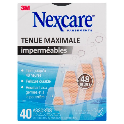 3M Nexcare Max Hold Waterproof Bandages 40 Assorted