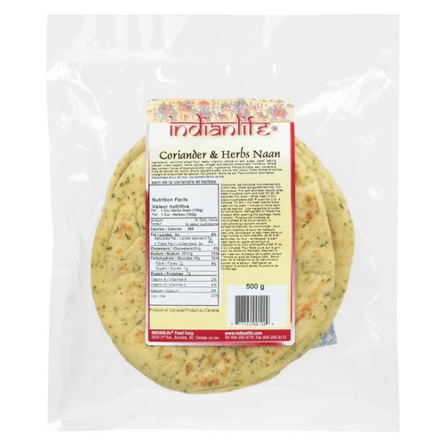 Indianlife Naan Bread Coriander & Herb 500 g